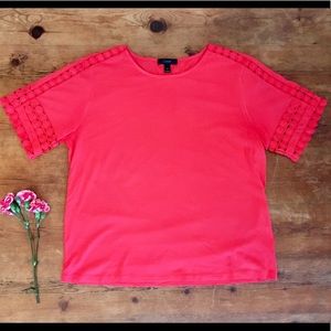 J. Crew Crochet Embroidered Sleeve Top